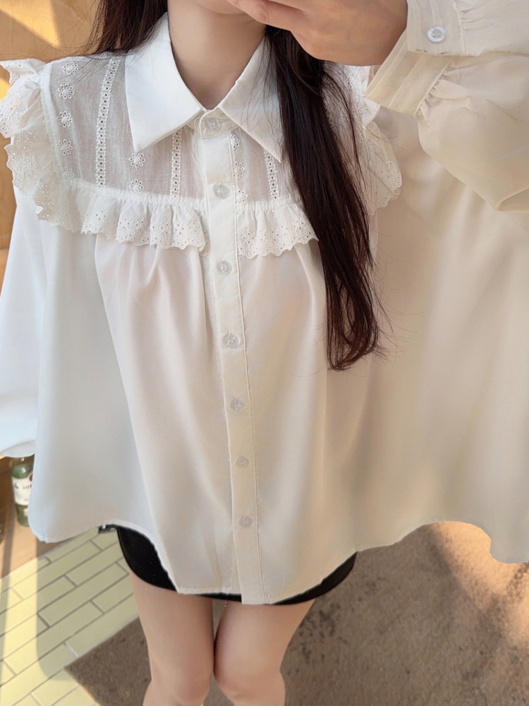 Spring niche Casual shirt splice Korean style tops