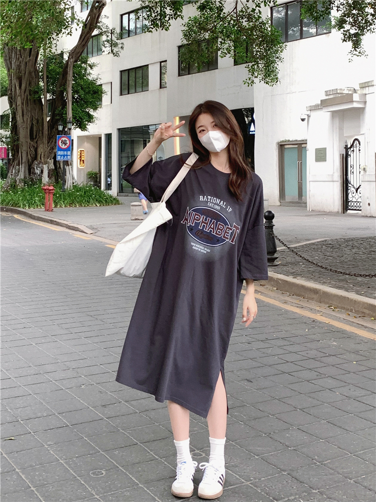 Exceed knee fashion summer dress loose long T-shirt