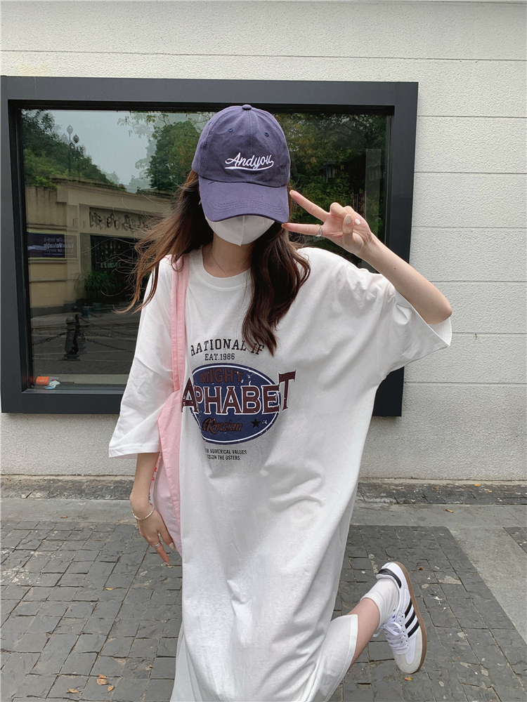 Exceed knee fashion summer dress loose long T-shirt