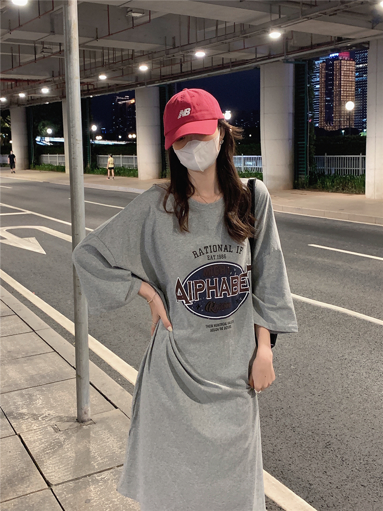 Exceed knee fashion summer dress loose long T-shirt