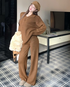 Lazy wide leg pants pants 2pcs set for women