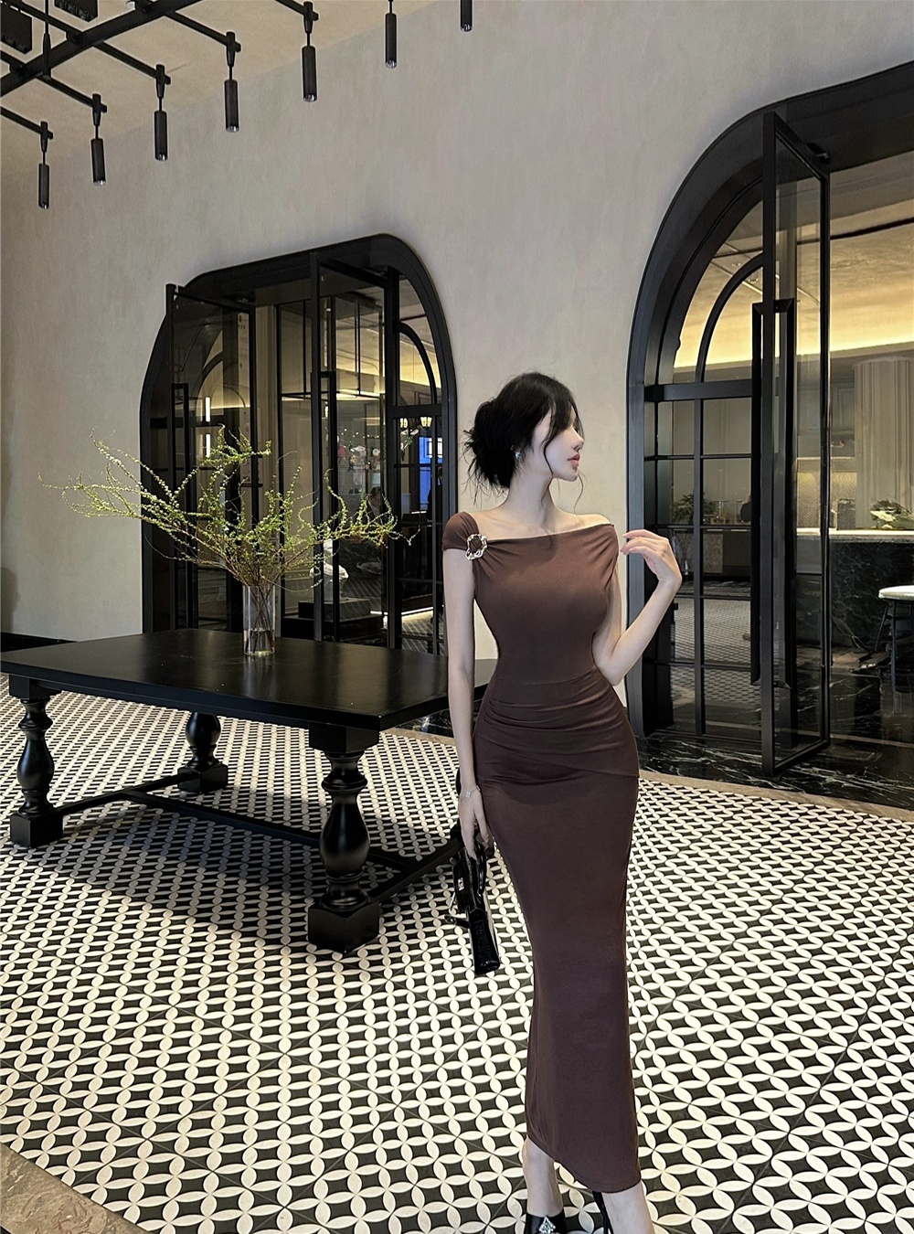 Spicegirl France style pinched waist dress