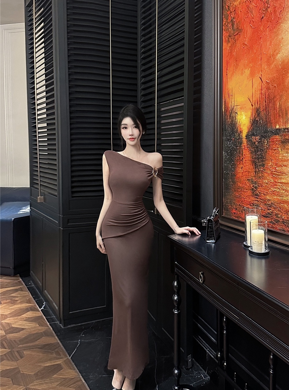 Spicegirl France style pinched waist dress