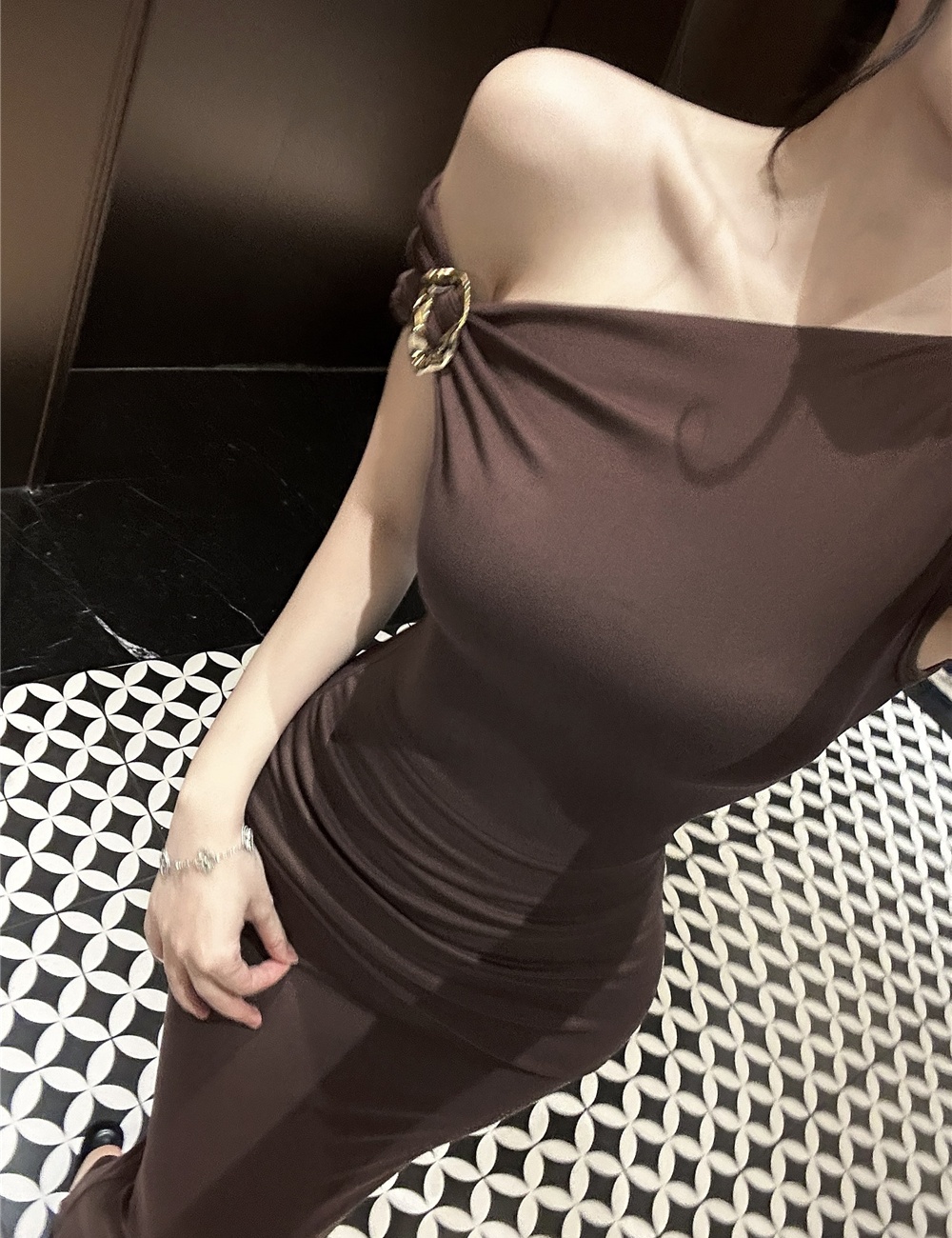 Spicegirl France style pinched waist dress