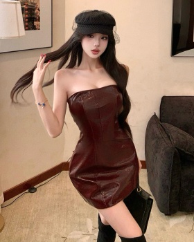 Wrapped chest pinched waist sexy dress