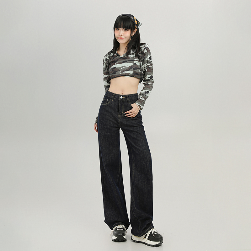 Wide leg mopping long pants lengthen pants