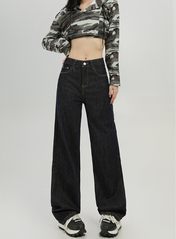 Wide leg mopping long pants lengthen pants