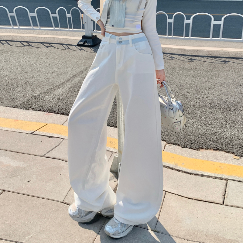 Casual long pants lengthen wide leg pants for women