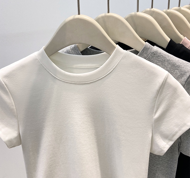 White sweet spicegirl slim enticement short sleeve T-shirt