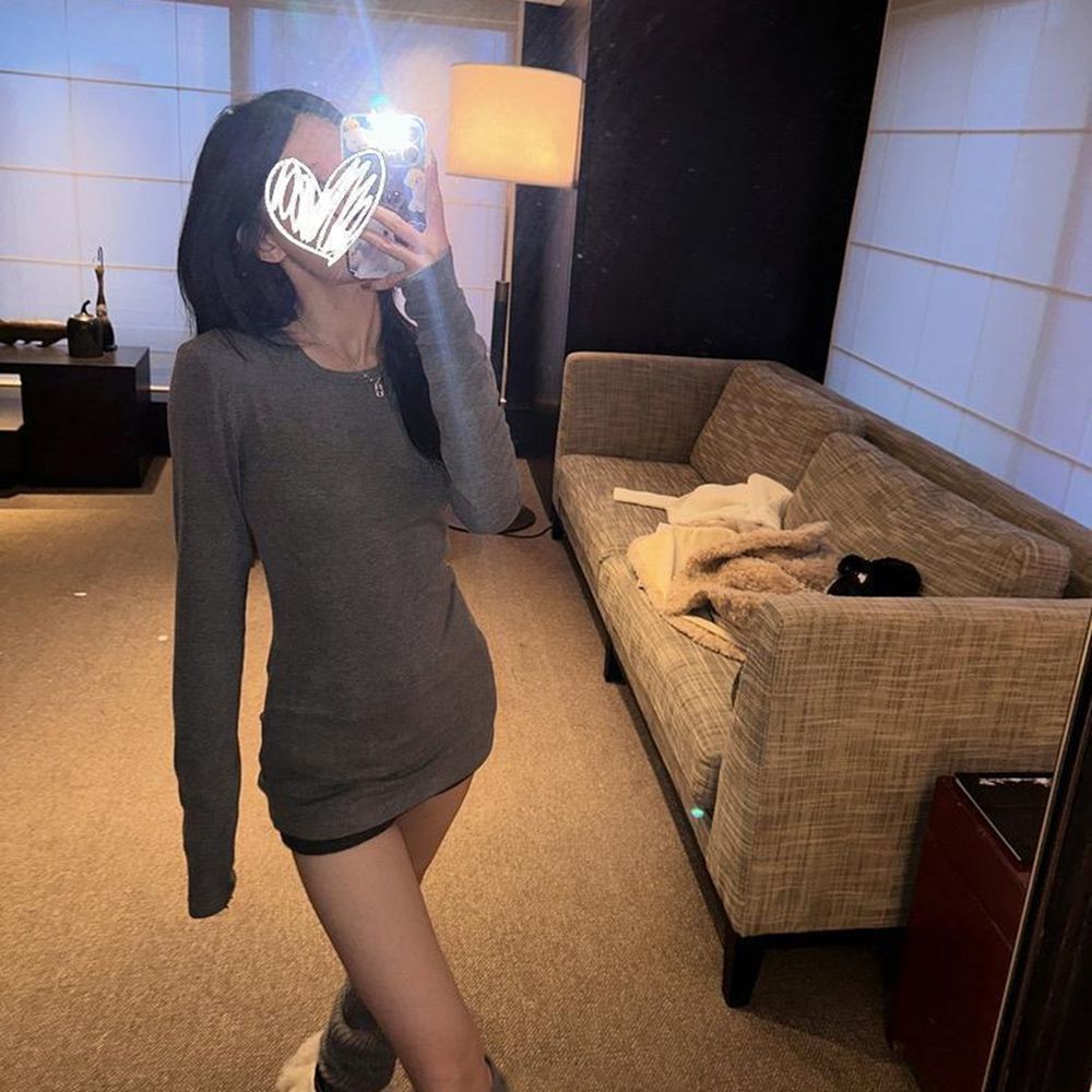 Long tops long sleeve T-shirt for women