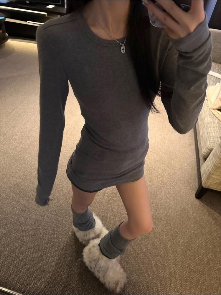 Long tops long sleeve T-shirt for women