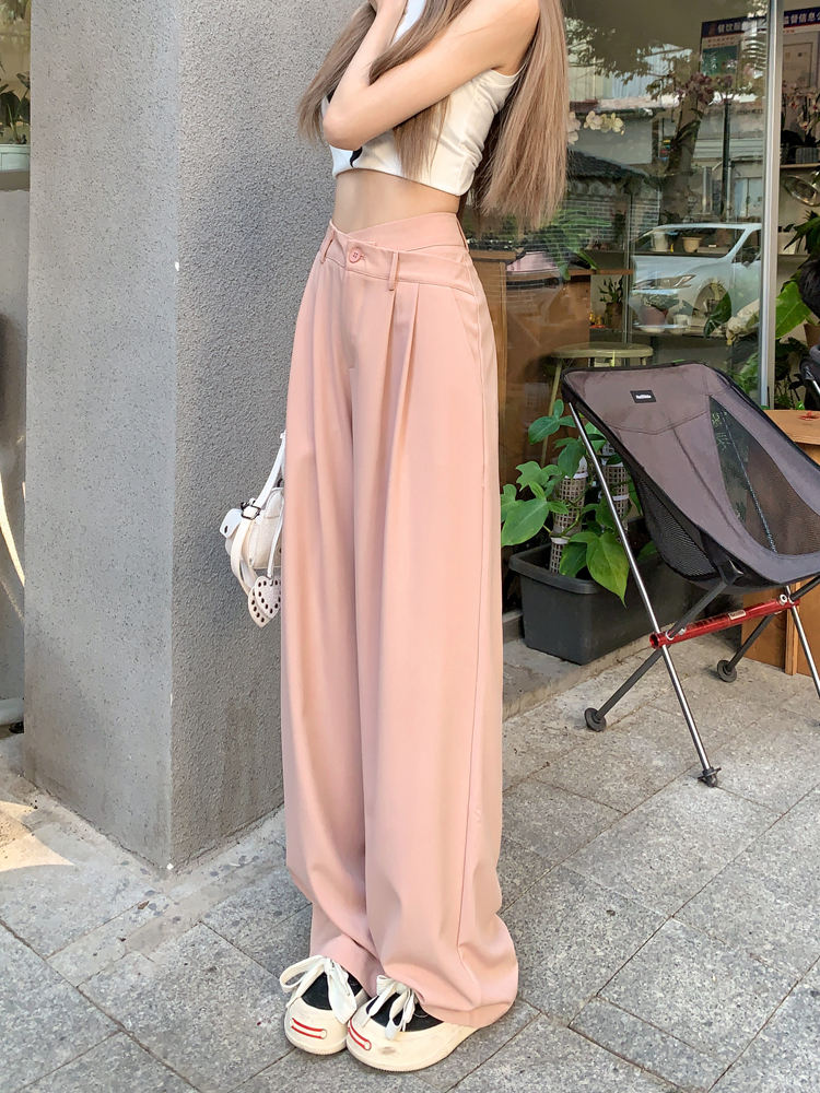 Drape wide leg pants high waist suit pants
