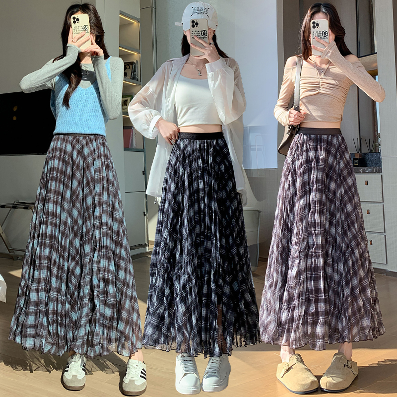 Long A-line lazy big skirt irregular skirt for women