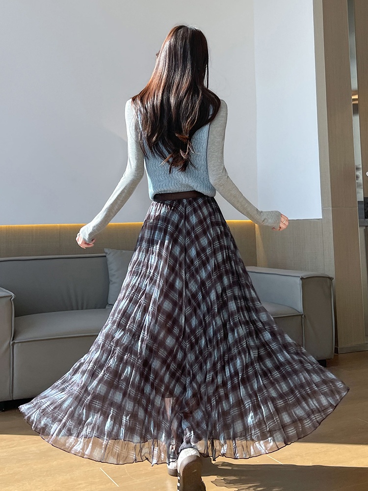 Long A-line lazy big skirt irregular skirt for women