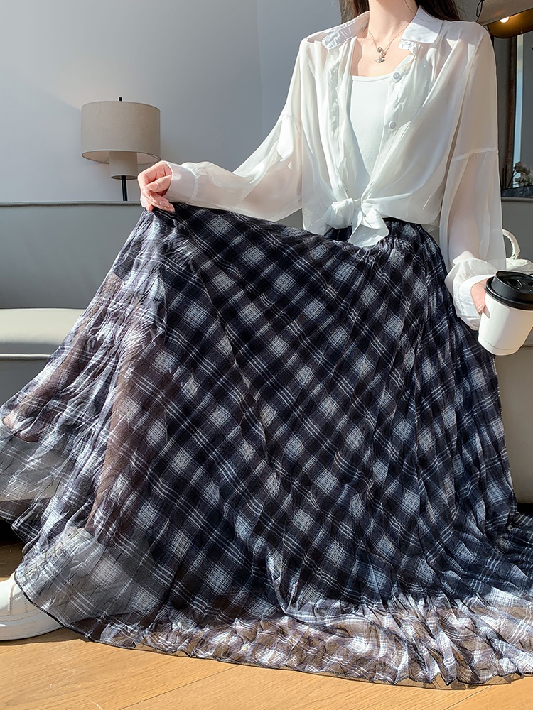 Long A-line lazy big skirt irregular skirt for women