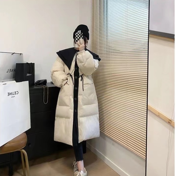 Winter mixed colors down coat for women