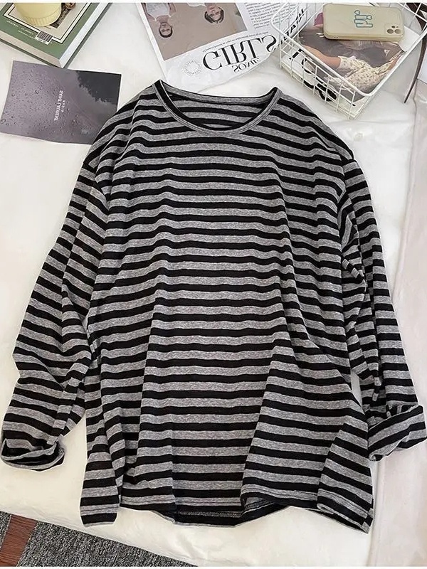 Long sleeve spring T-shirt lazy loose tops