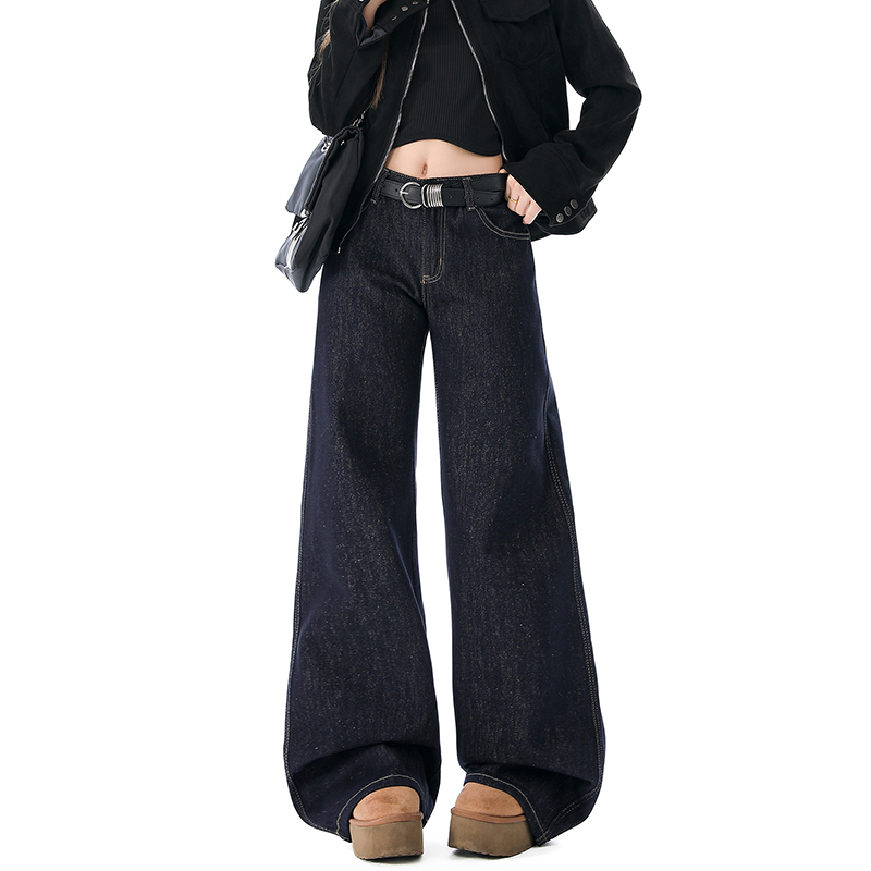 Loose low-waist pants spring micro speaker jeans for women