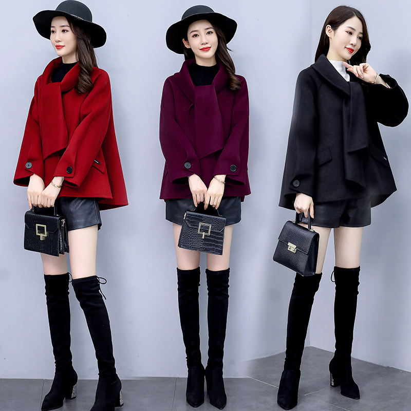 Fashion elegant simple winter cozy woolen coat