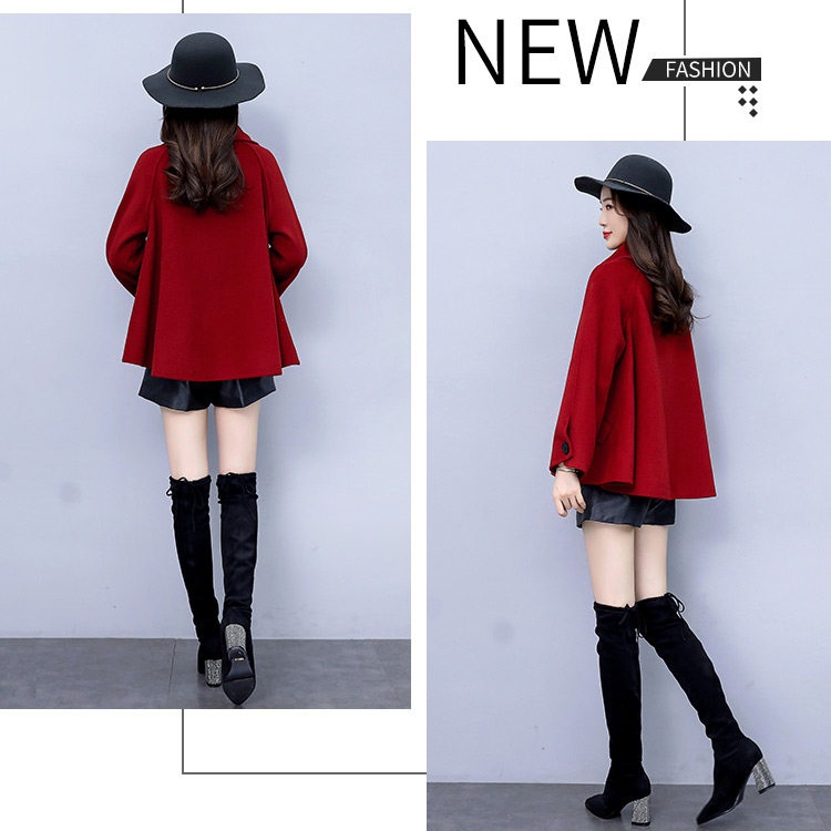 Fashion elegant simple winter cozy woolen coat