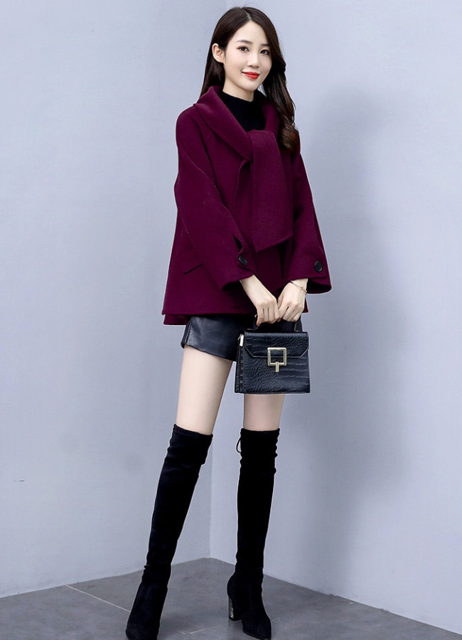 Fashion elegant simple winter cozy woolen coat