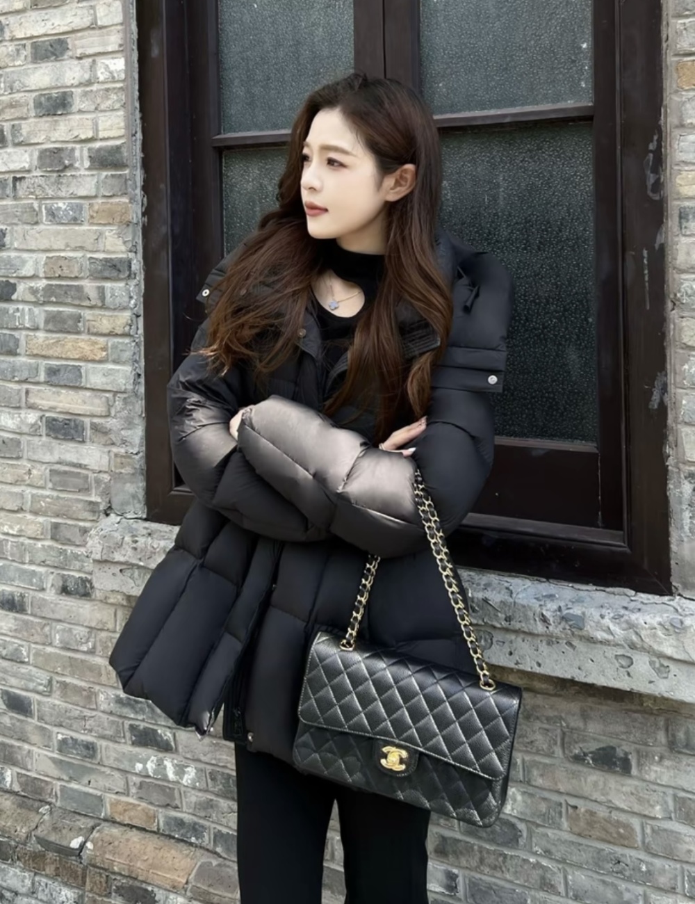 Thick fashion coat temperament down coat for women