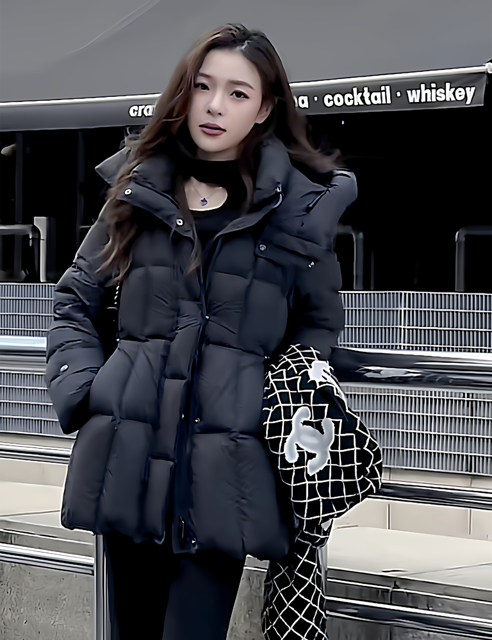 Thick fashion coat temperament down coat for women