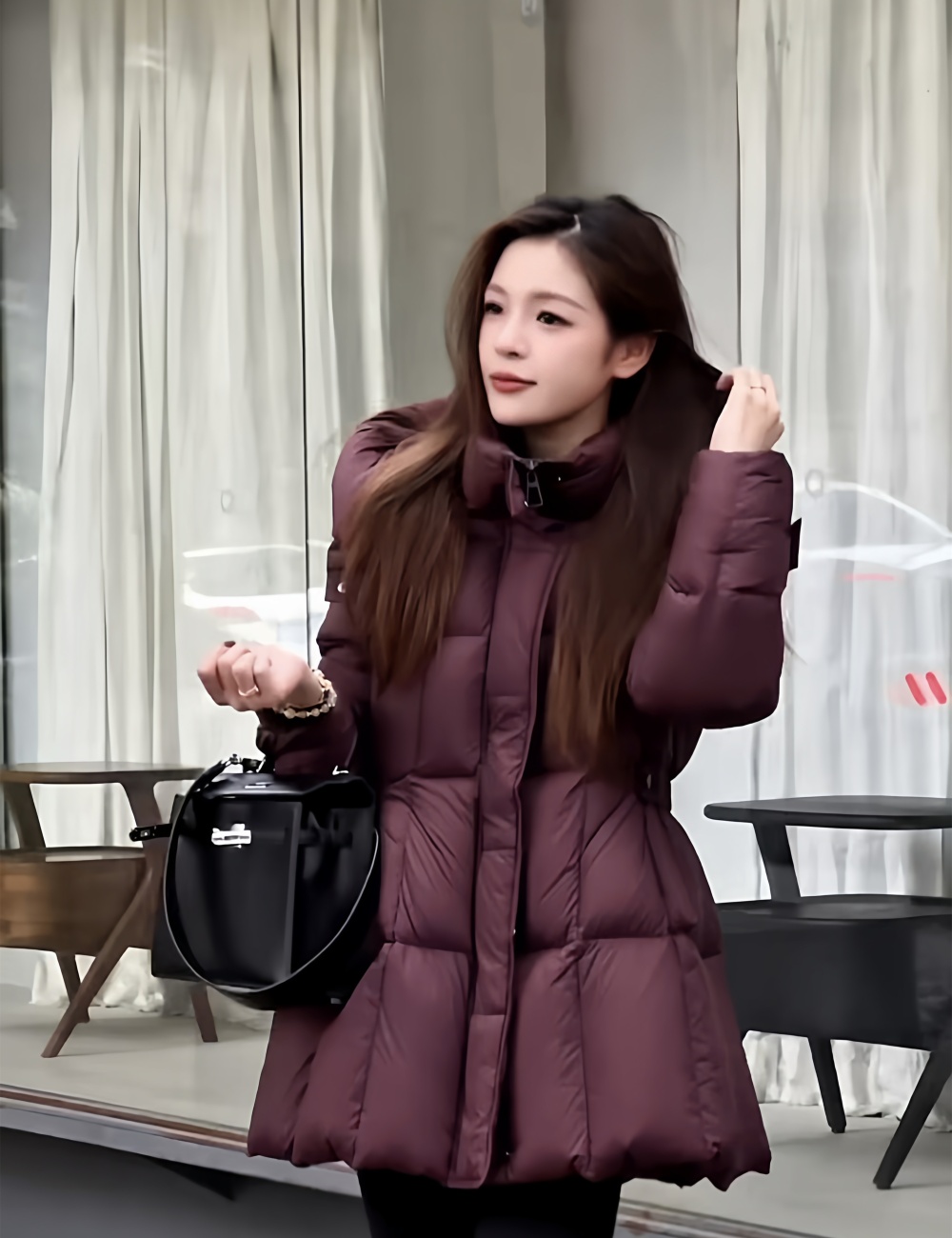 Thick fashion coat temperament down coat for women