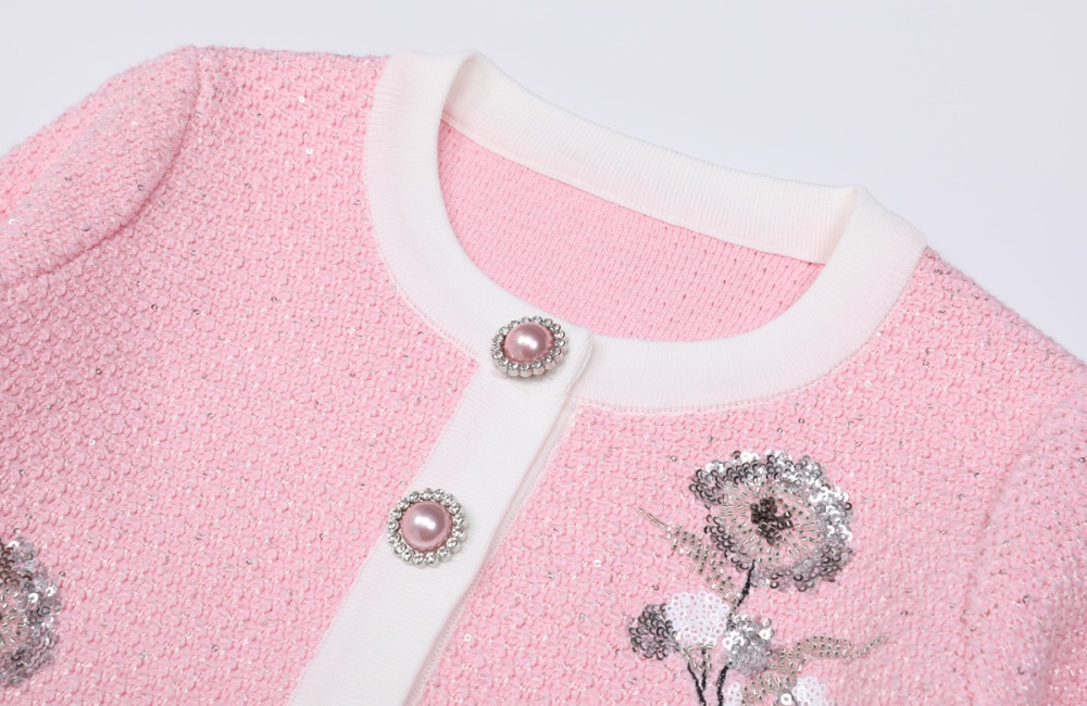 Knitted spring and autumn skirt fashion coat a set