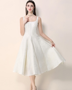 Slim elegant retro dress big skirt jacquard formal dress