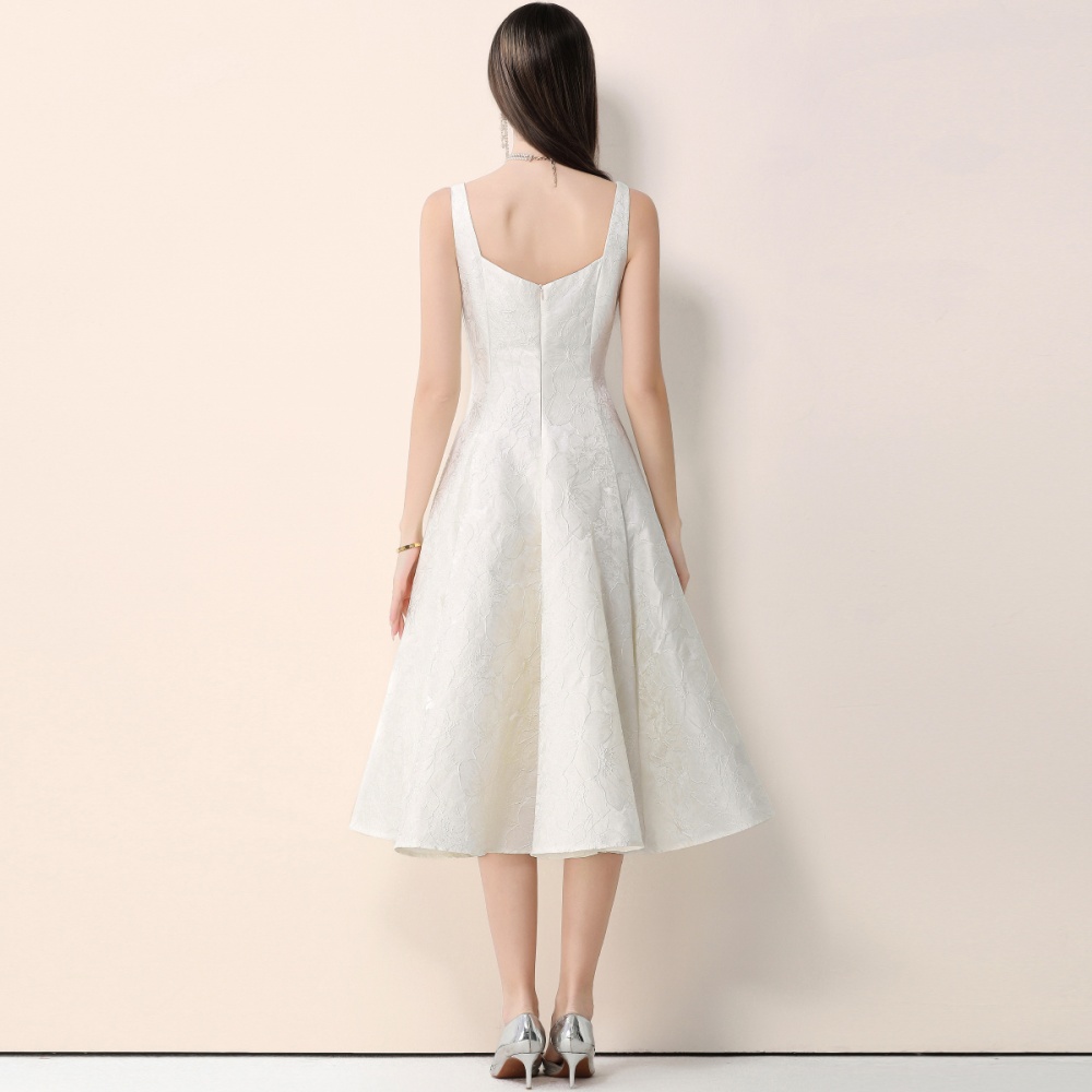 Slim elegant retro dress big skirt jacquard formal dress