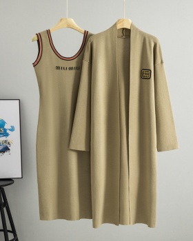 Temperament vest knitted cardigan 2pcs set for women