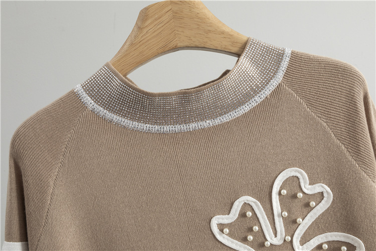 Long wide leg pants sweater 2pcs set for women