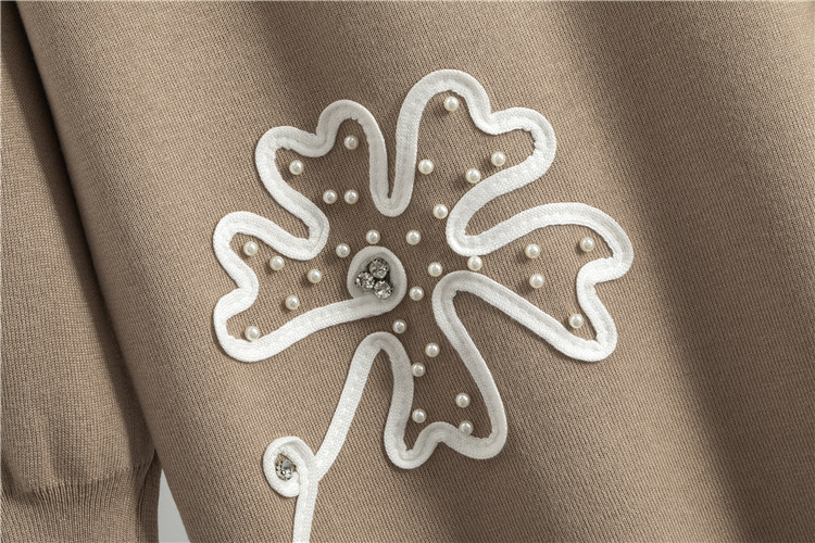 Long wide leg pants sweater 2pcs set for women