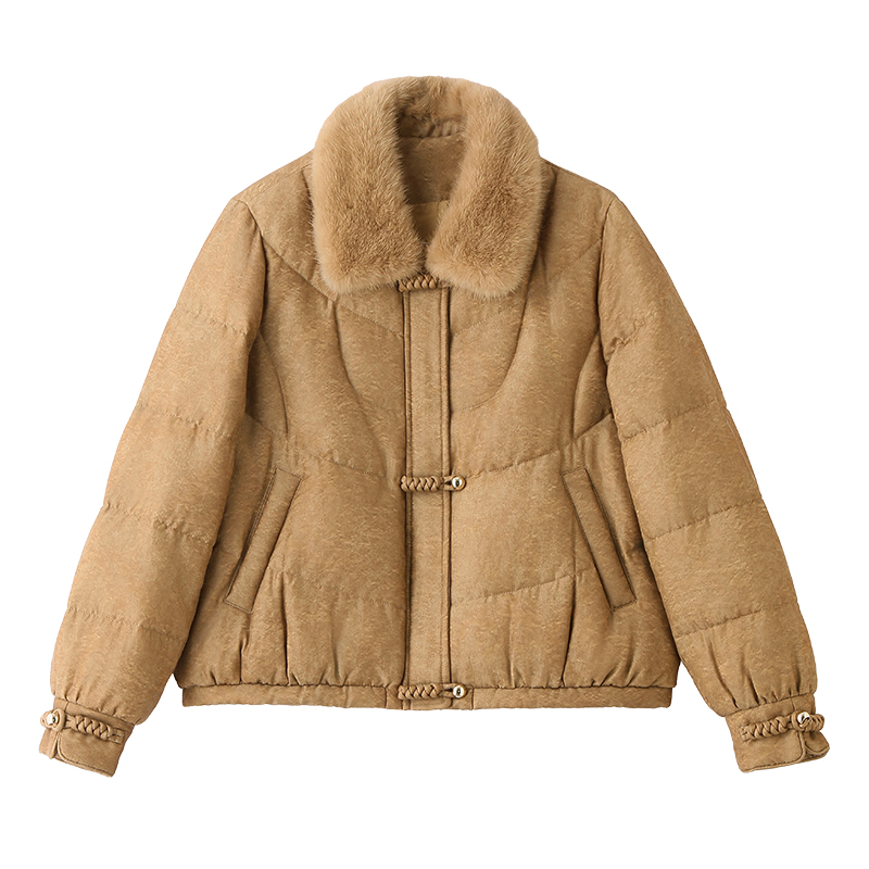 Down winter short splice down coat