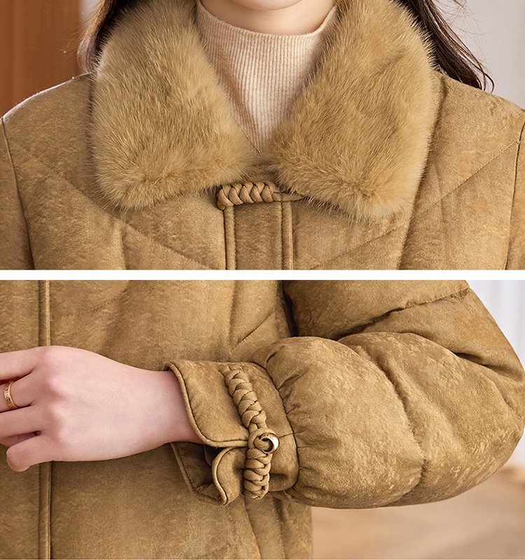 Down winter short splice down coat