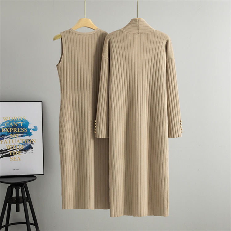 Knitted cardigan temperament sweater 2pcs set for women