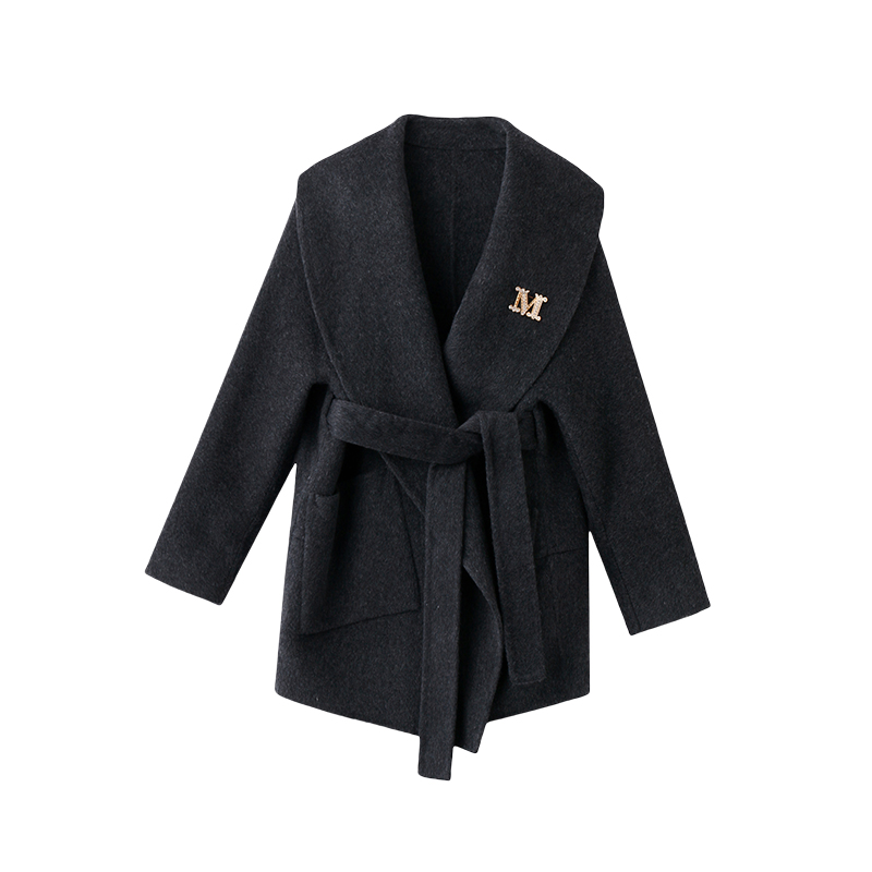 Irregular autumn and winter coat wool overcoat for women