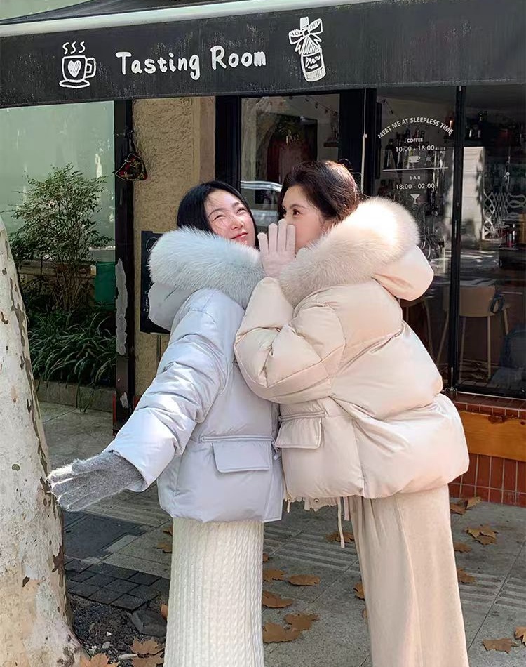 Fashion thick coat short cotton coat for women