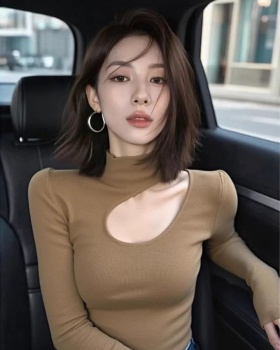 Retro high collar bottoming shirt slim tops