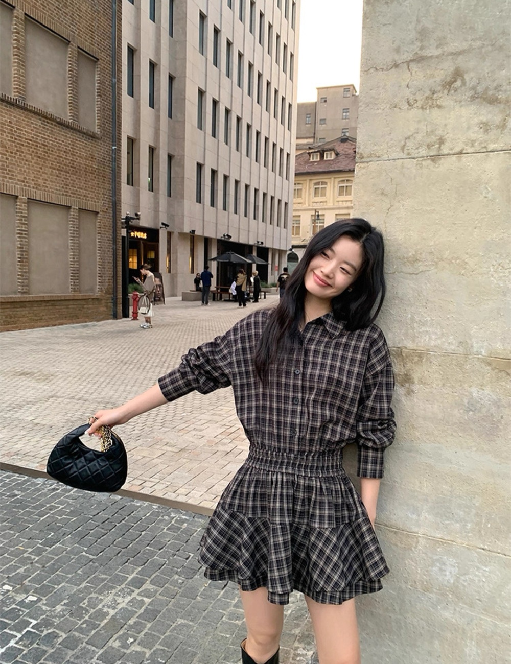 Pinched waist niche shirt spicegirl slim T-back for women