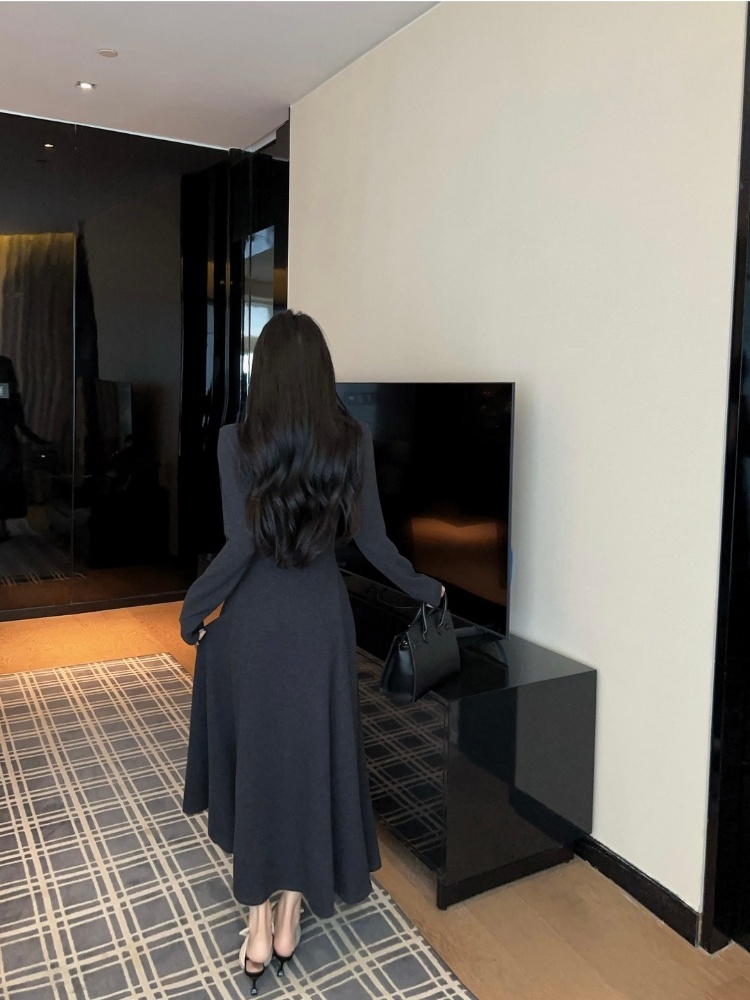 Streamer all-match dress halter slim long dress for women