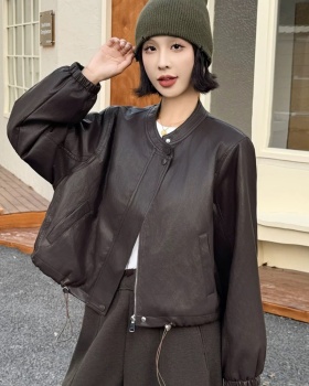 Temperament white wallet Casual retro coat for women