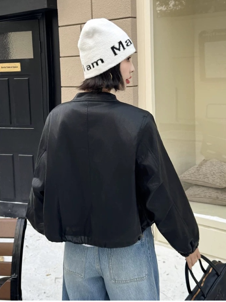 Temperament white wallet Casual retro coat for women