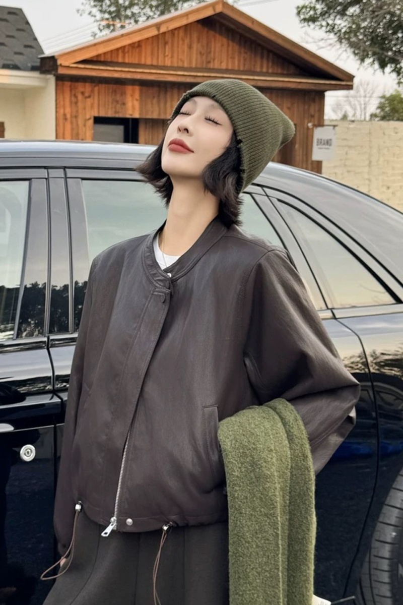 Temperament white wallet Casual retro coat for women