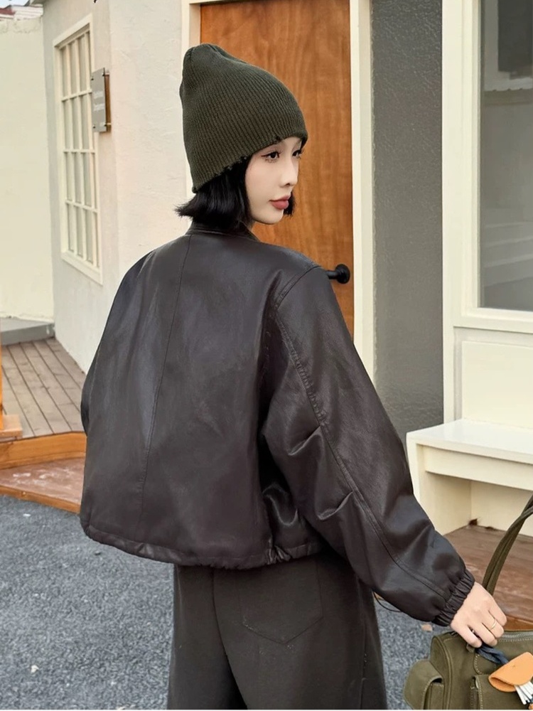 Temperament white wallet Casual retro coat for women