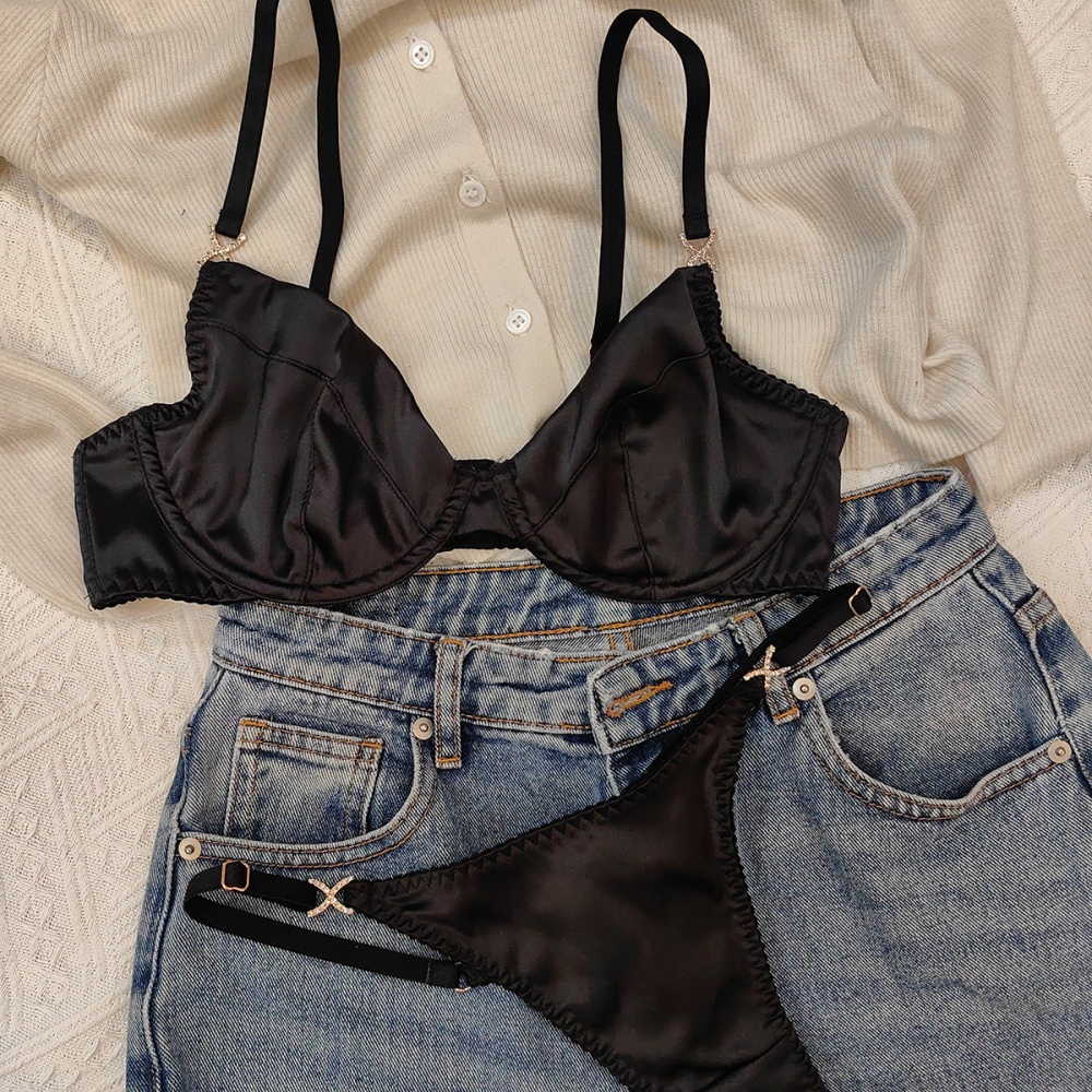 France style big chest Bra thin sexy Lingerie a set for women