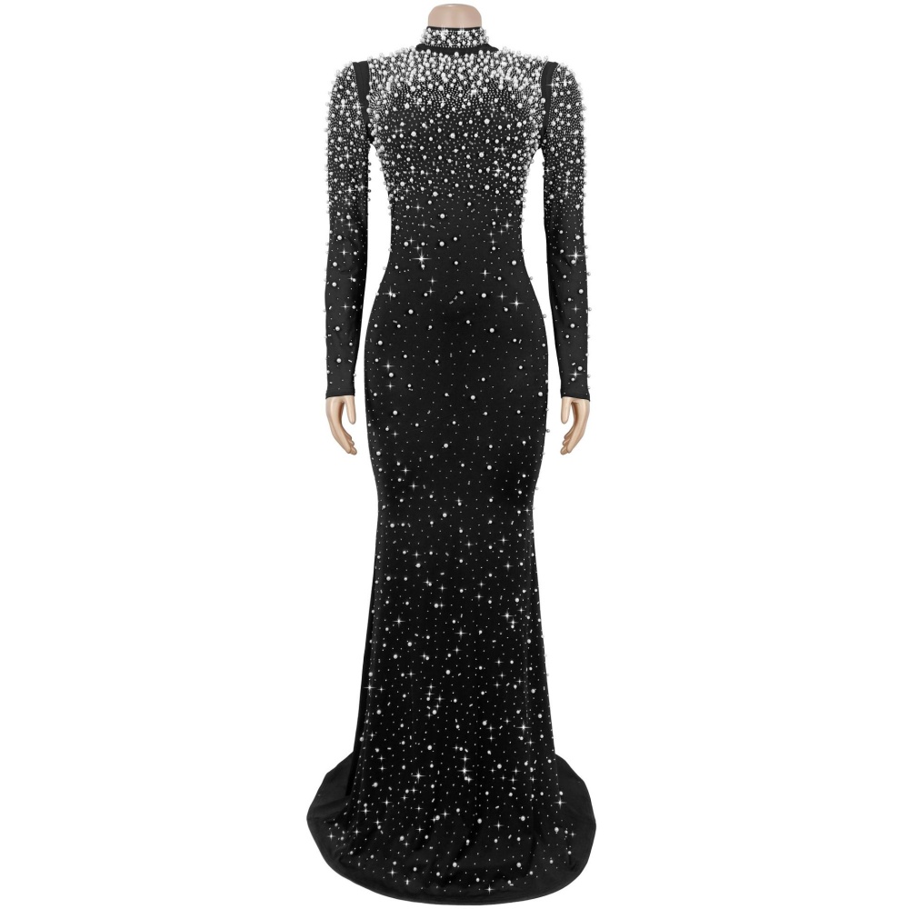 High collar fashion European style dress for women