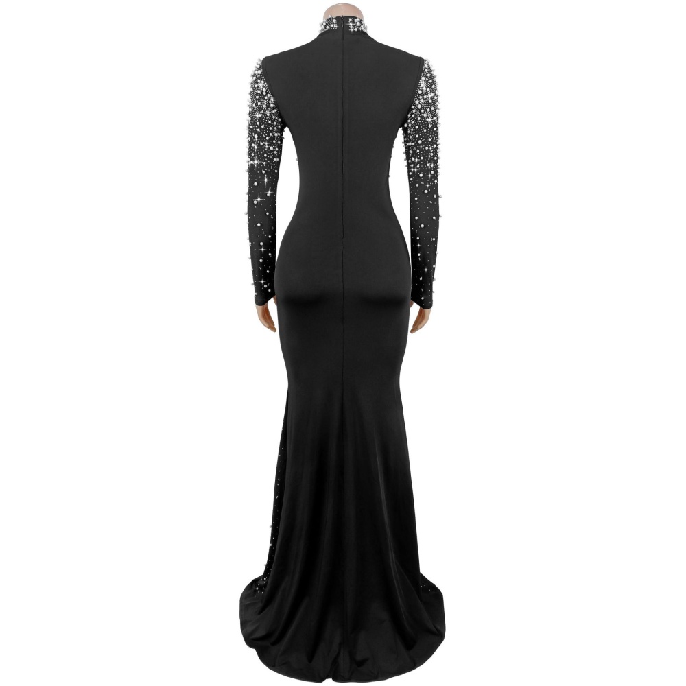 High collar fashion European style dress for women