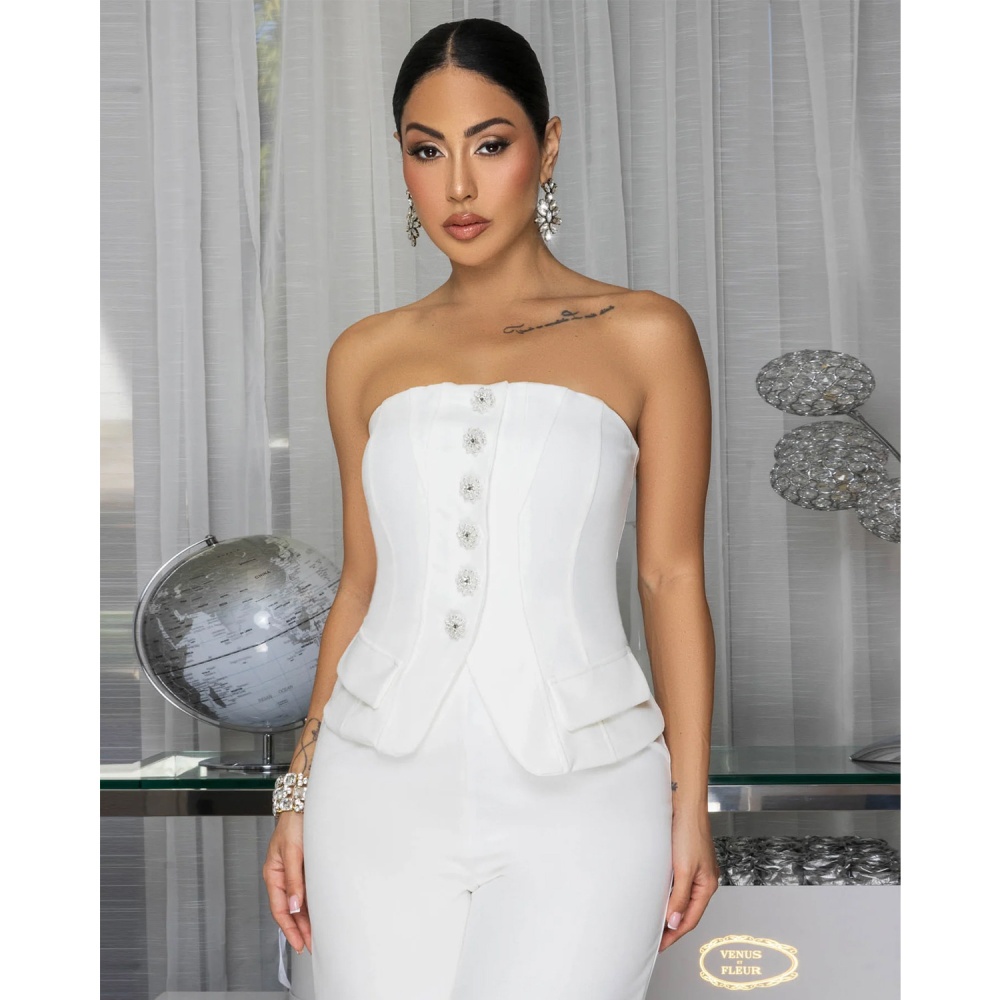 Fashion wrapped chest jumpsuit for women
